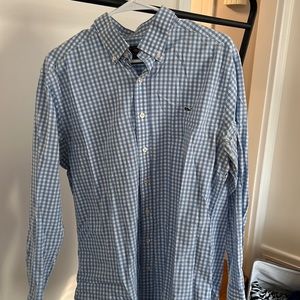 Blue and White Checkered Vineyard Vines Button Down